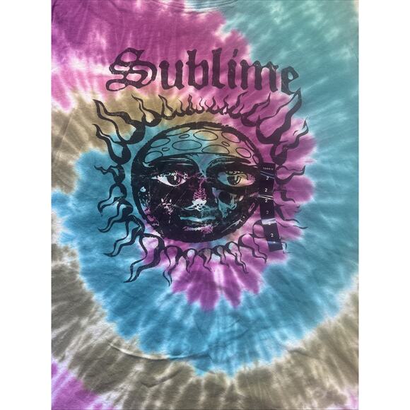 Sublime Mens T Shirt Multicolor Tie Dye Short Sleeves Crew Neck Graphic Size XXL - Picture 2 of 6